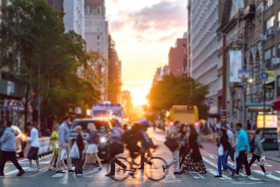 Pedestrians in a crosswalk