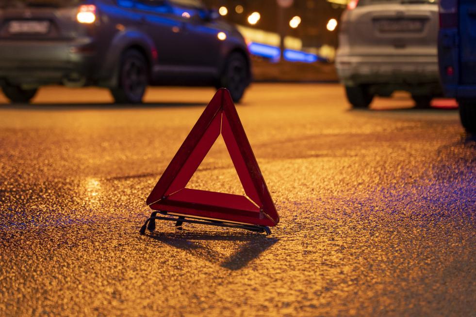 hazard sign on road