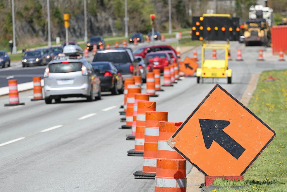 Traffic around a work zone