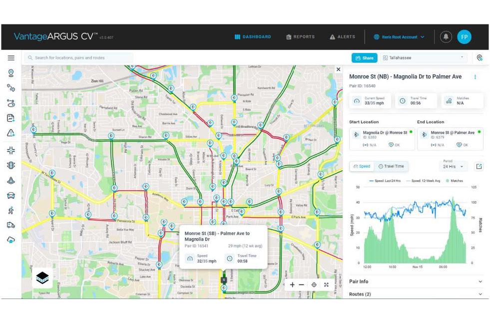 Travel time pair route selection